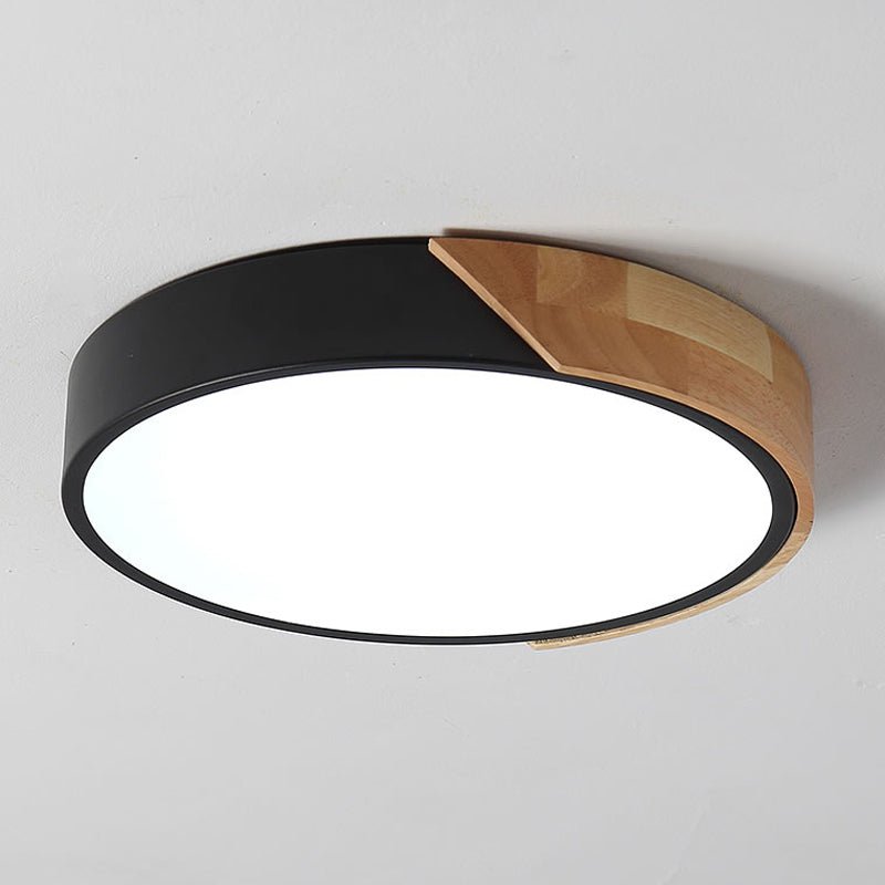 Plafonnier LED Design Nordique Bois et Métal Noir | Lund - Lampes Design