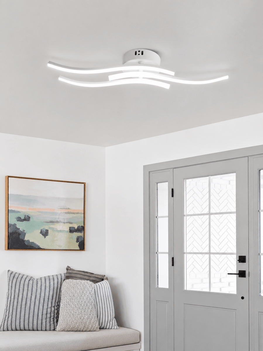 Plafonnier LED Design Ondulé Minimaliste — Luminaire Contemporain Couloir | RIVAGE™ - Lampes Design