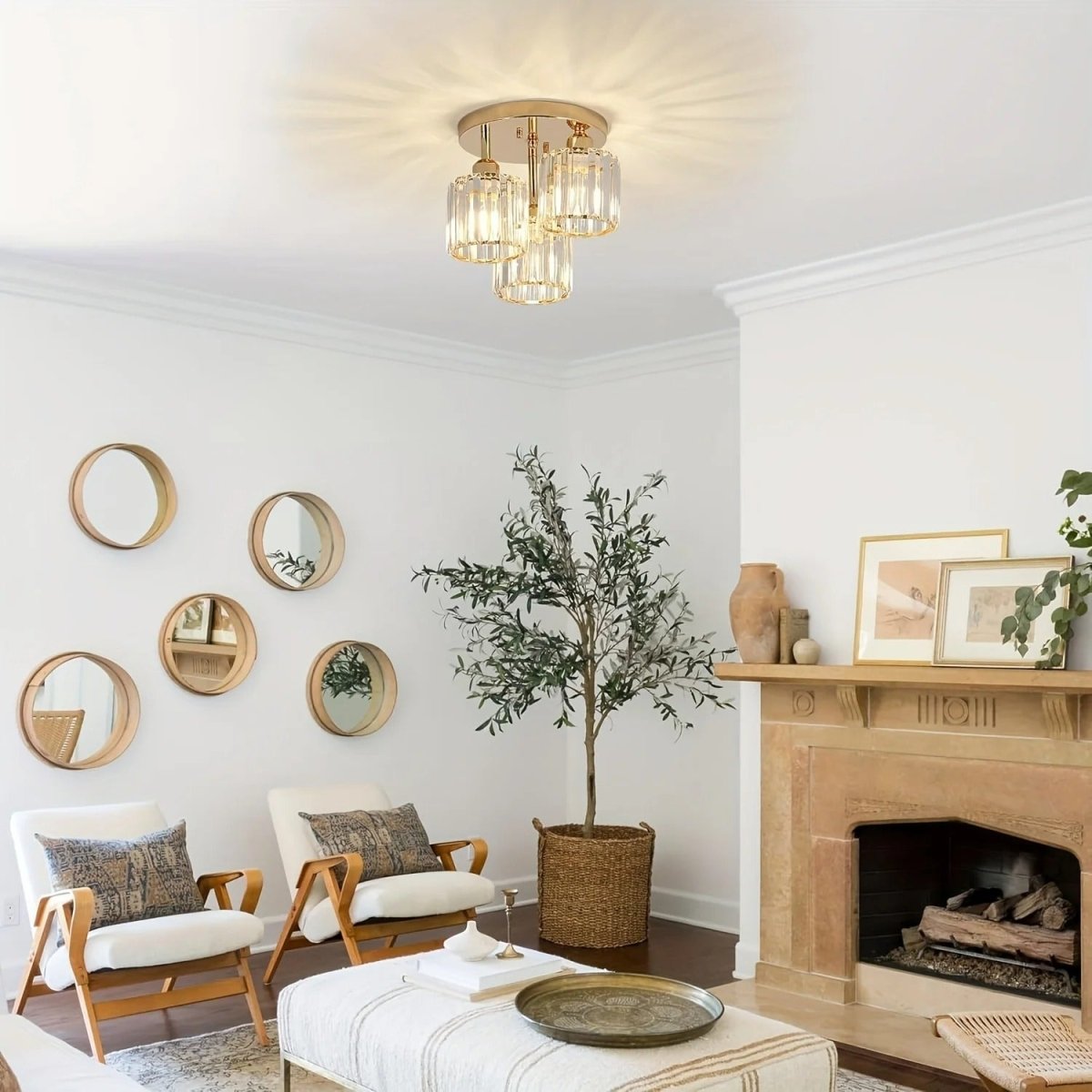 Plafonnier Moderne 3 Lumières en Cristal et Métal Doré | AURORE™ - Lampes Design