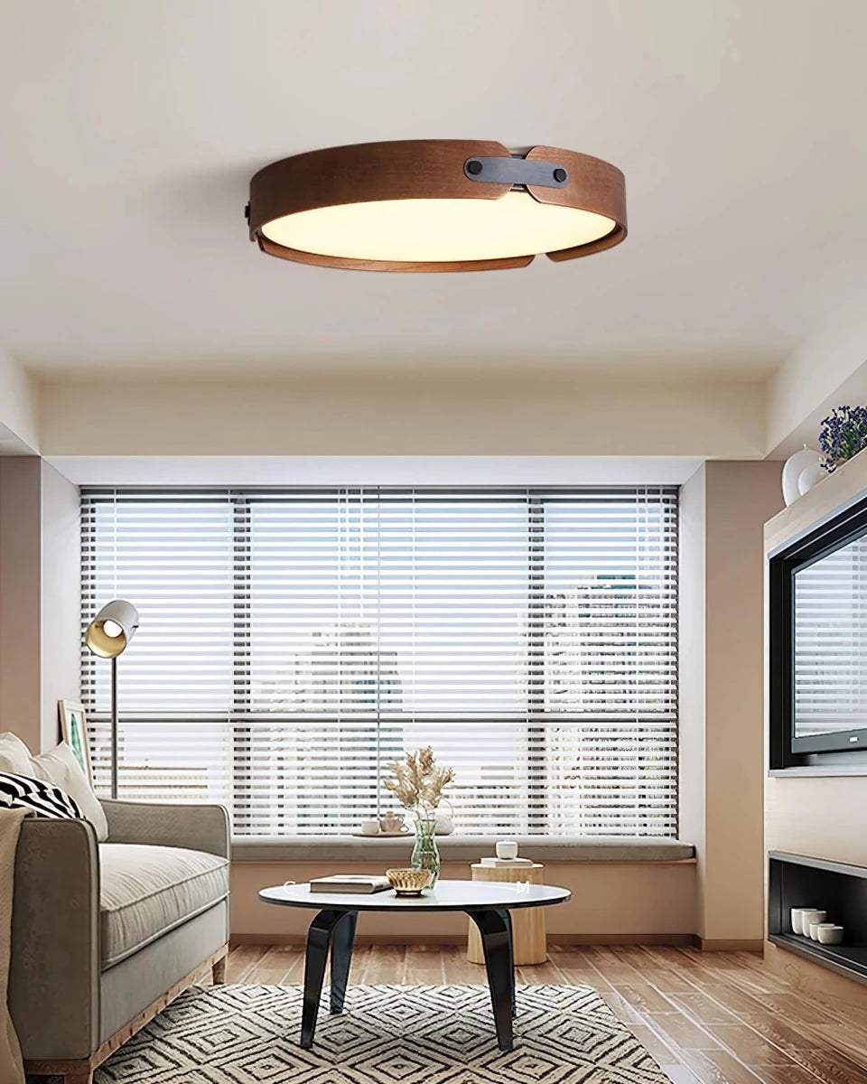 Plafonnier Rond en Bois Massif — Lampe Zen Style Japonais Nordique | RONDIN™ - Lampes Design