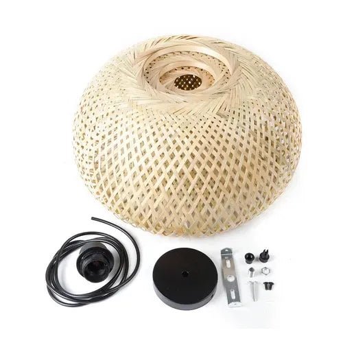 Suspension Design Dôme en Bambou Tressé — Lustre Style Japonais pour Salle à Manger | Kyoto™ - Lampes Design
