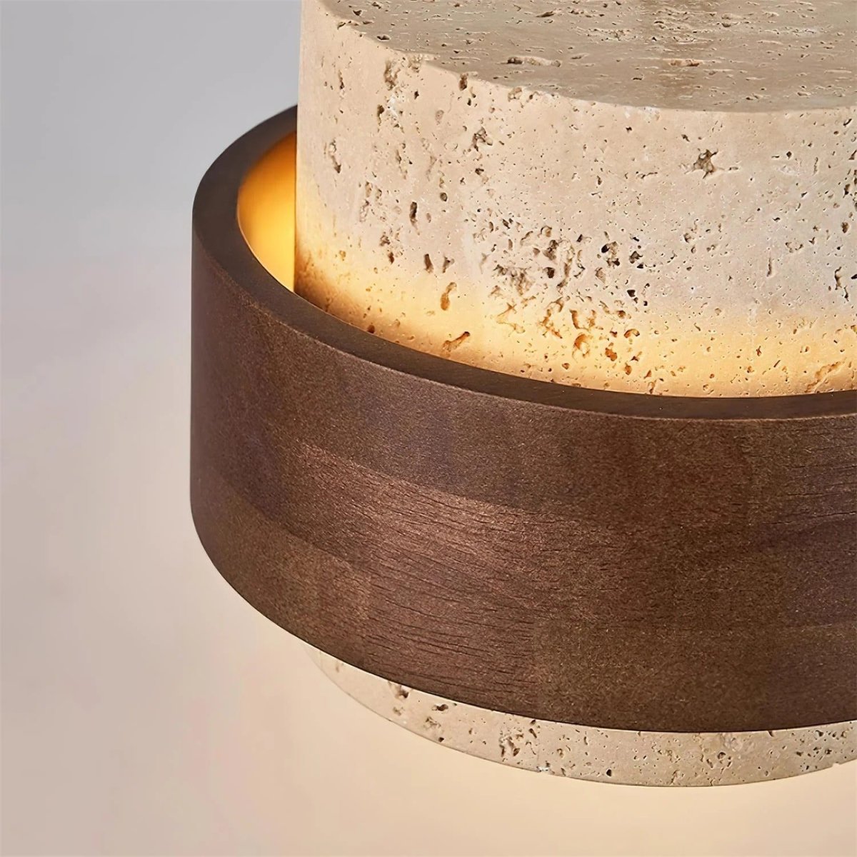Suspension Design en Bois et Travertin — Luminaire Organique Style Wabi-Sabi | L'OASIS™ - Lampes Design