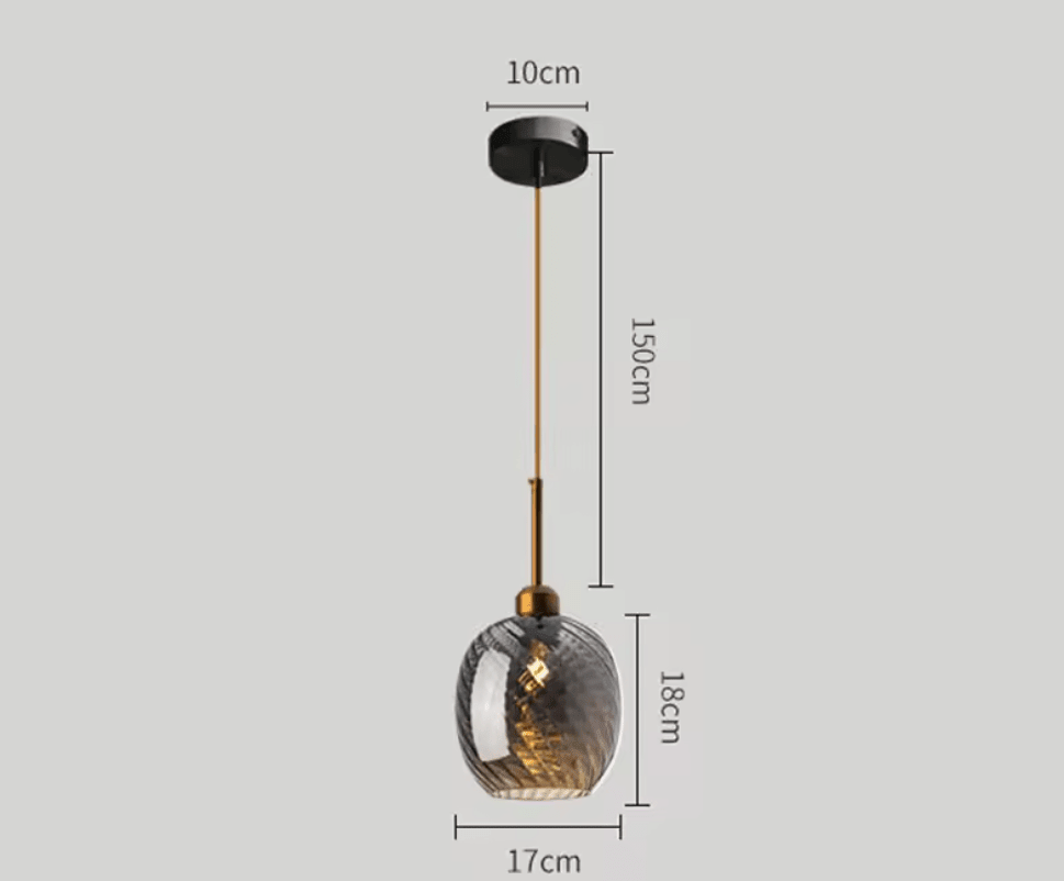 Suspension Design Nordique en Verre Soufflé Ambre pour Salon ou Salle à Manger | Astrid™ - Lampes Design