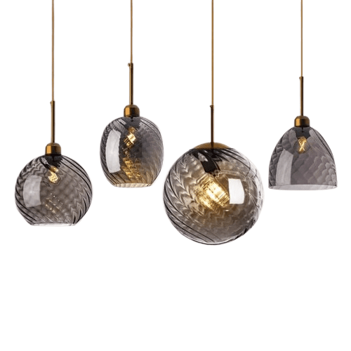 Suspension Design Nordique en Verre Soufflé Ambre pour Salon ou Salle à Manger | Astrid™ - Lampes Design