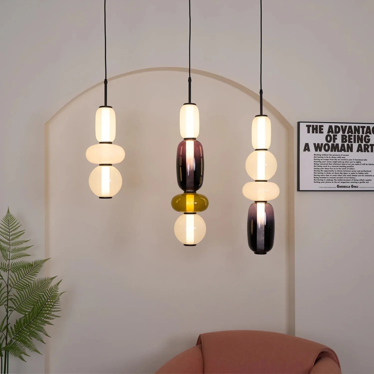 Suspension Design Perles de Verre Sculpturales pour Salon & Salle à Manger | SUCRE™ - Lampes Design