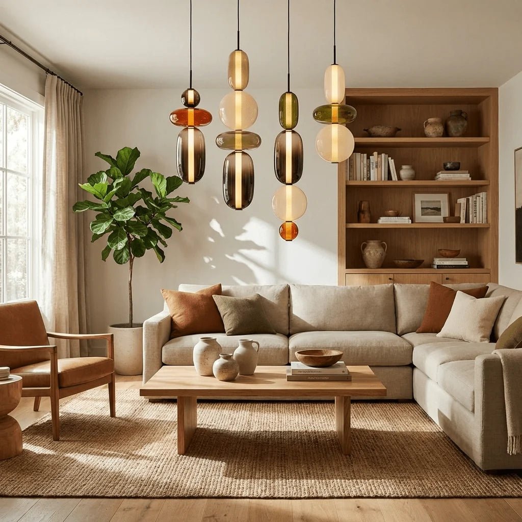 Suspension Design Perles de Verre Sculpturales pour Salon & Salle à Manger | SUCRE™ - Lampes Design