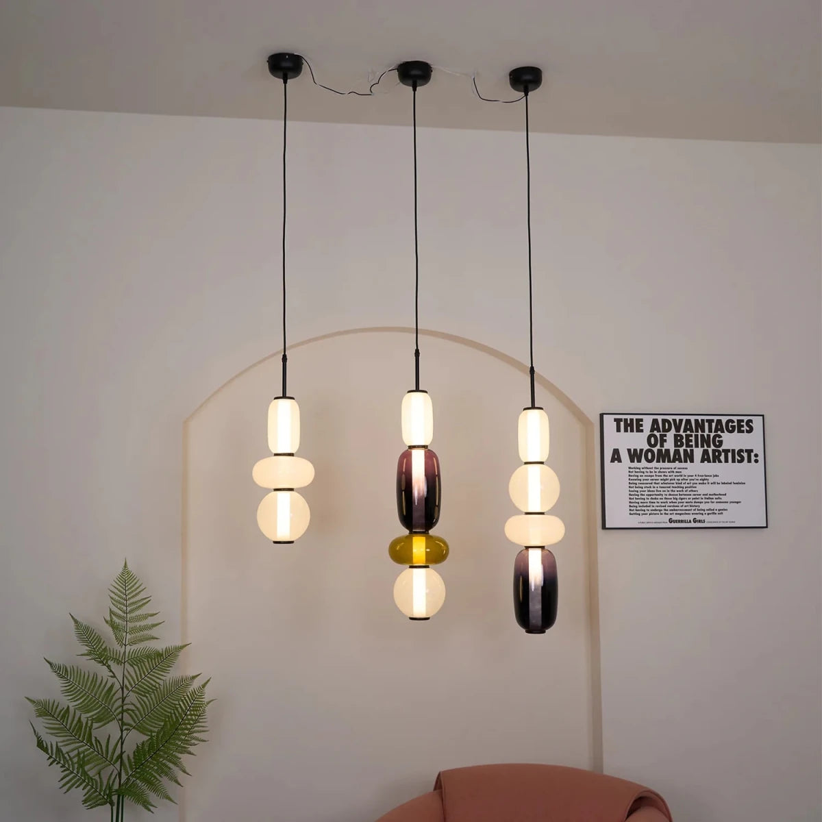 Suspension Design Perles de Verre Sculpturales pour Salon & Salle à Manger | SUCRE™ - Lampes Design