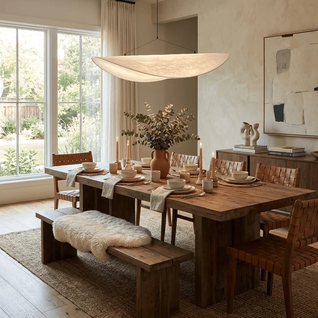 Suspension Design Soie Torsadée Feuille Wabi-Sabi pour Salon & Salle à Manger | VAGUE™ - Lampes Design