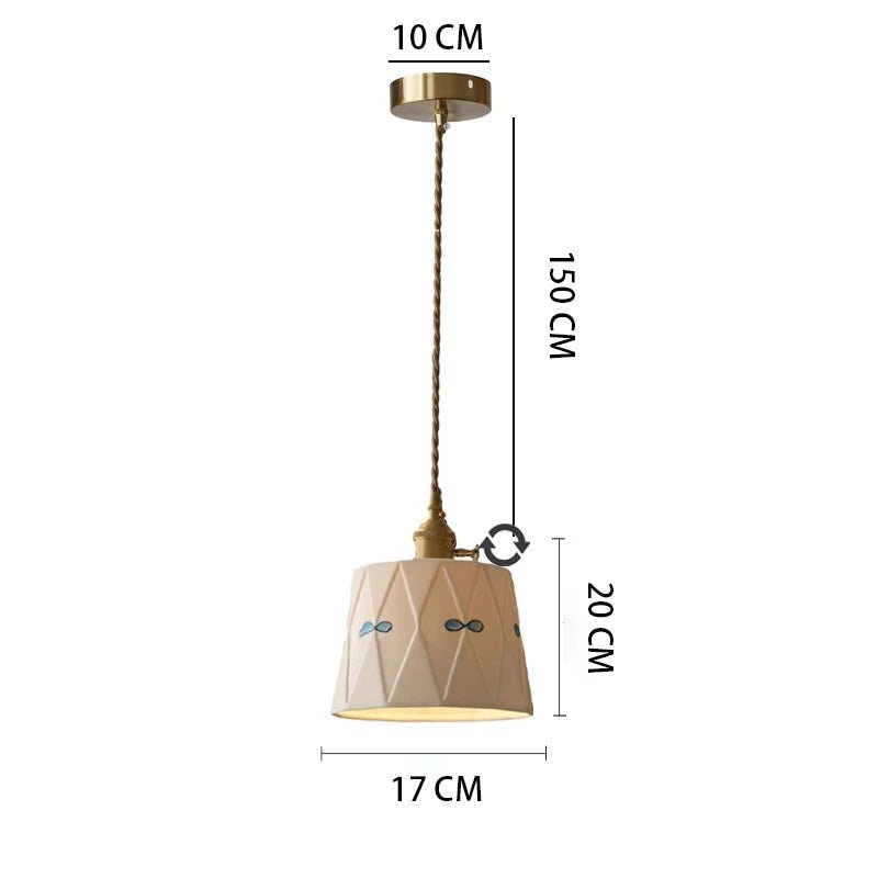 Suspension en Céramique et Laiton Émaillé — Rétro Japonais | NARA™ - Lampes Design