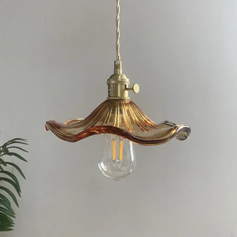 Suspension en Verre Coloré et Laiton — Style Nordique Vintage | MURANO™ - Lampes Design
