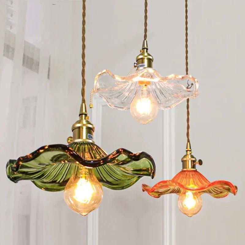 Suspension en Verre Coloré et Laiton — Style Nordique Vintage | MURANO™ - Lampes Design