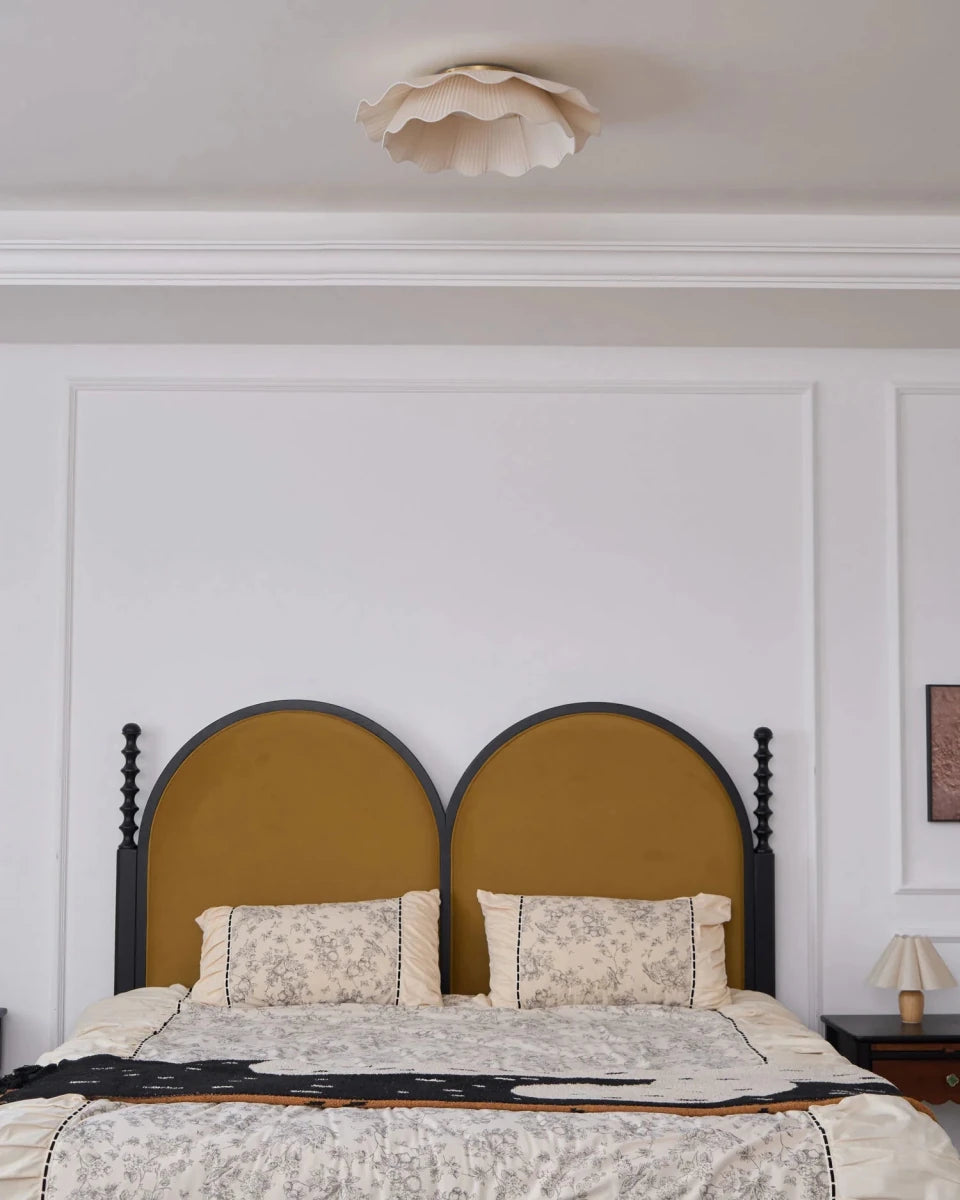 Suspension Forme Coquillage Cuivre & Tissu — Lustre Minimaliste Style Nordique | COQUILLE™ - Lampes Design