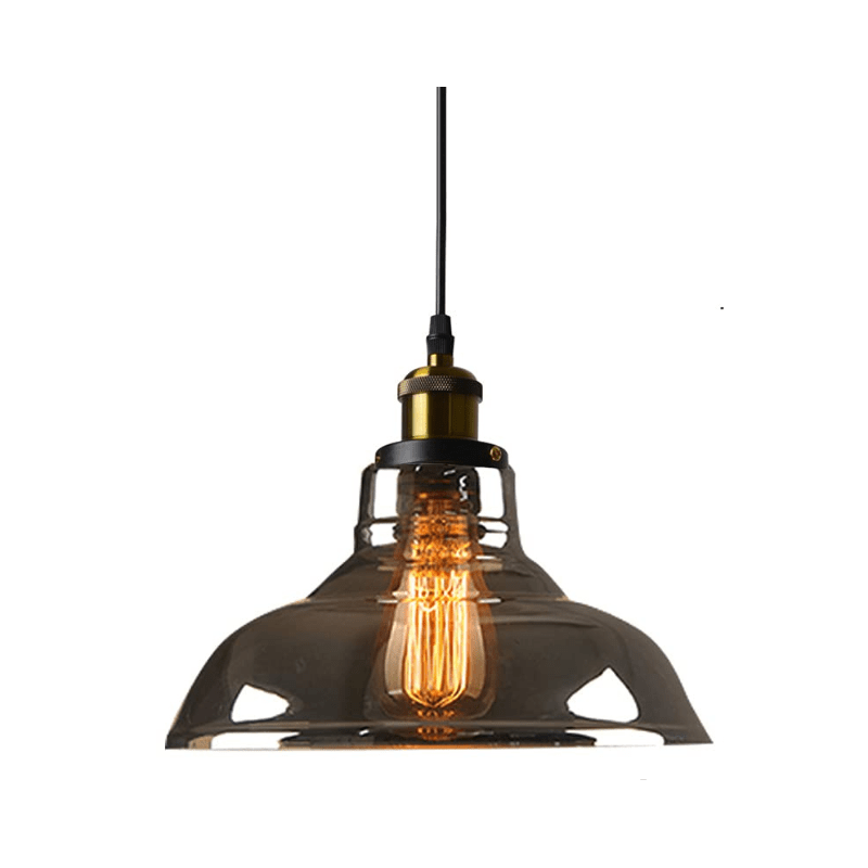 Suspension Industrielle Verre Fumé et Laiton - E27 | FUME - Lampes Design