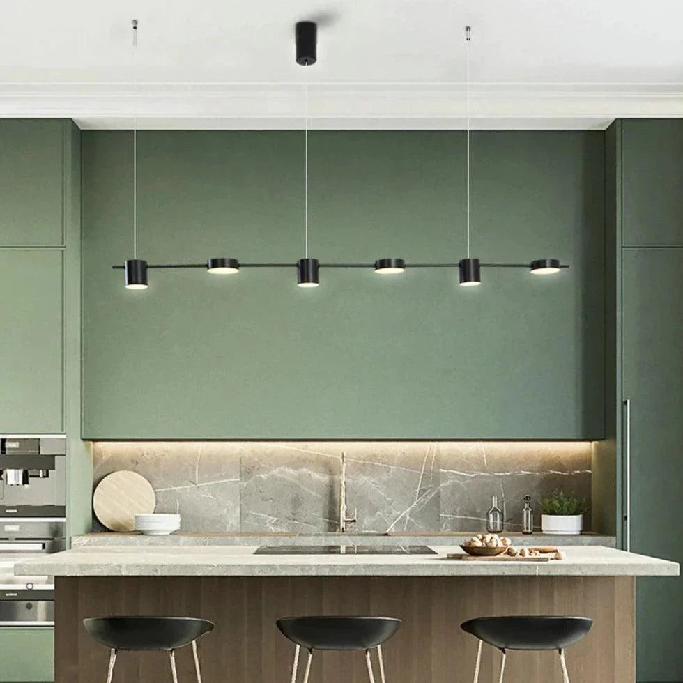 Suspension luminaire LED cuisine design noir doré | CUISO