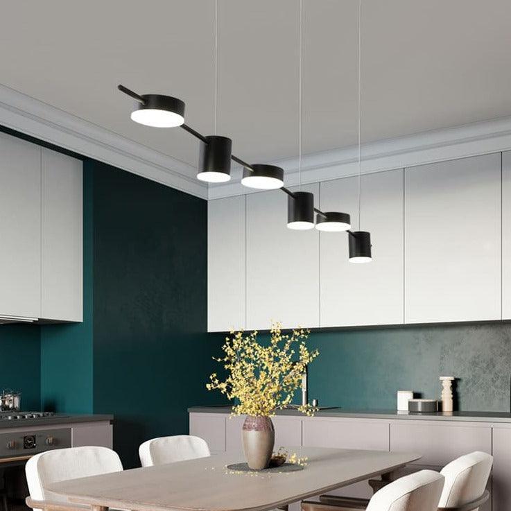 Suspension luminaire LED cuisine design noir doré | CUISO