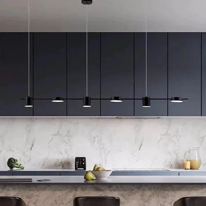 Suspension luminaire LED cuisine design noir doré | CUISO