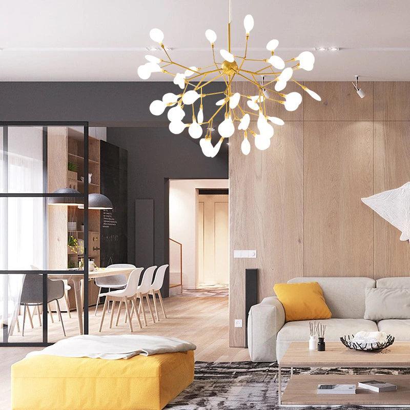 Suspension luminaire arbre doré design LED | TREE