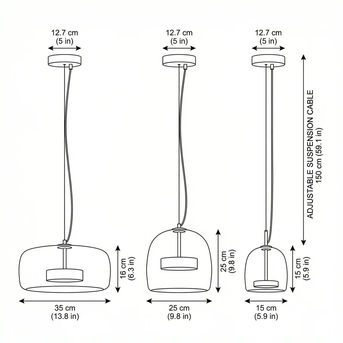 Suspension Luminaire en Verre Ambrée | LED Dimmable Design Contemporain - Lampes Design