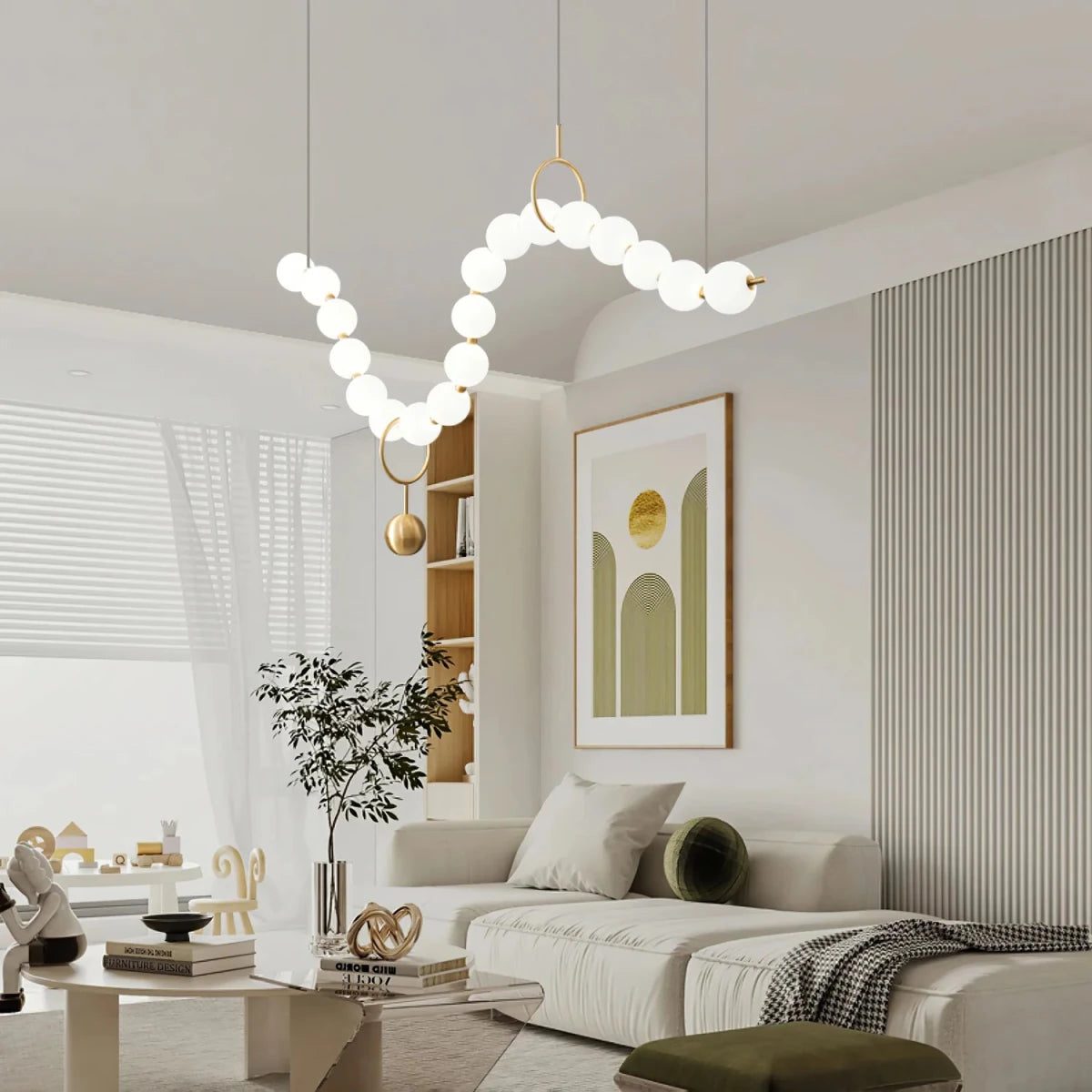 Suspension Multi-Points Façon Collier de Perles — Lustre Style Bar & Restaurant | GRAIN™ - Lampes Design