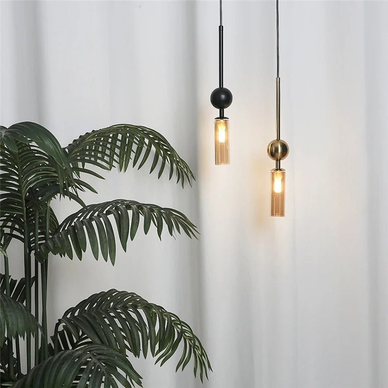 Suspension Nordique en Verre Soufflé et Fer Plaqué — Ampoule G9 Incluse | STOCKHOLM™ - Lampes Design