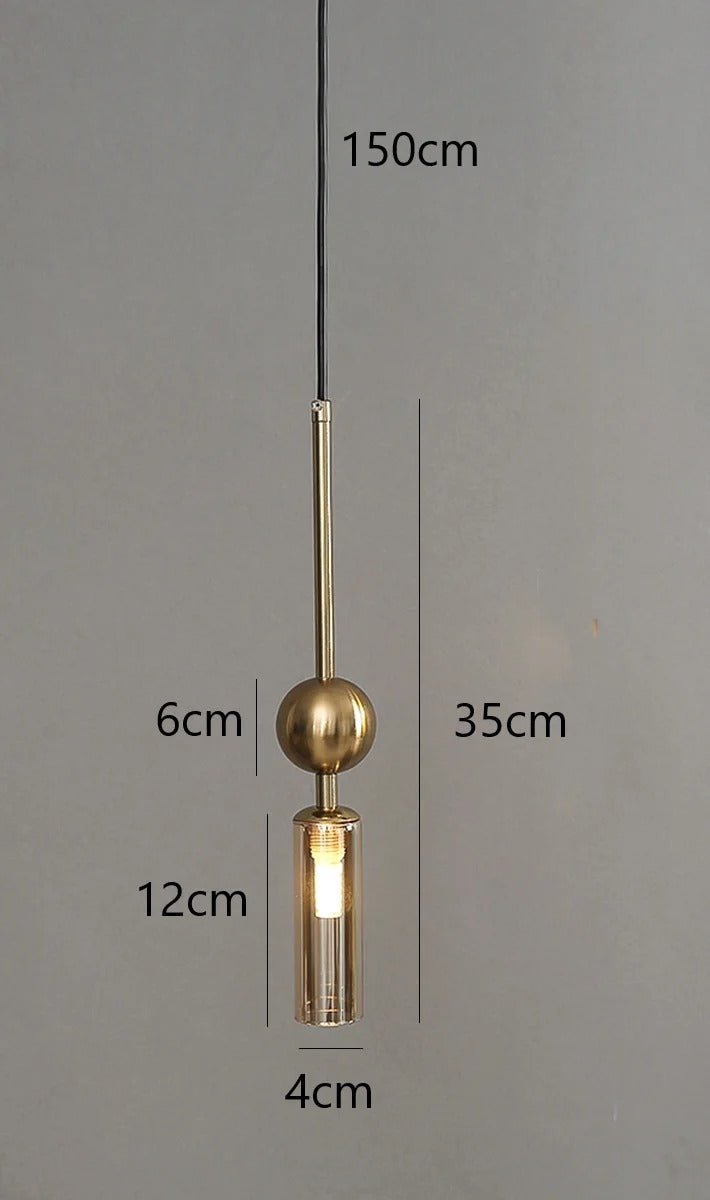 Suspension Nordique en Verre Soufflé et Fer Plaqué — Ampoule G9 Incluse | STOCKHOLM™ - Lampes Design
