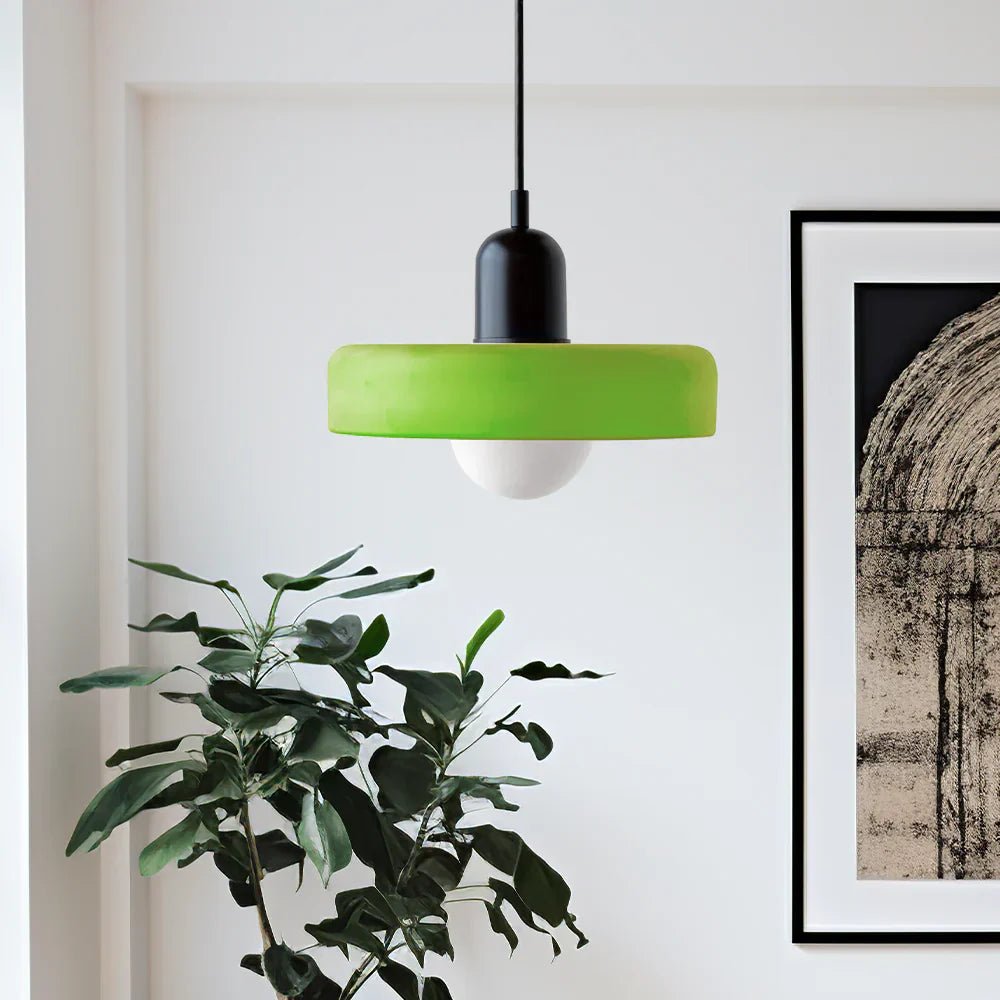Suspension nordique rétro en verre coloré | Freya - Lampes Design