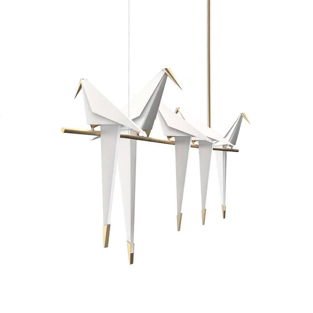 Suspension Oiseaux en Papier Multi-Têtes — Lustre Design Nordique | GRUE™ - Lampes Design