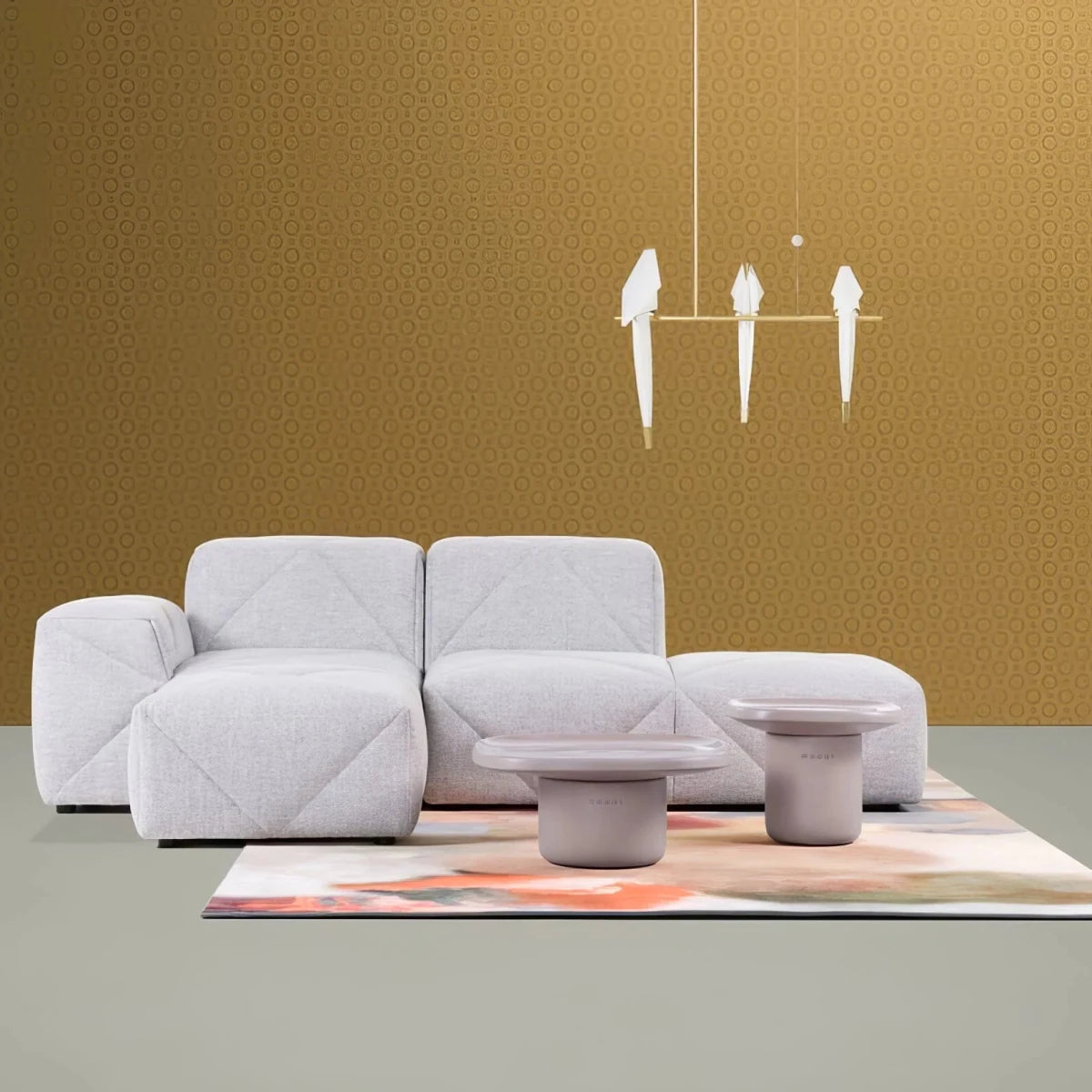 Suspension Oiseaux en Papier Multi-Têtes — Lustre Design Nordique | GRUE™ - Lampes Design