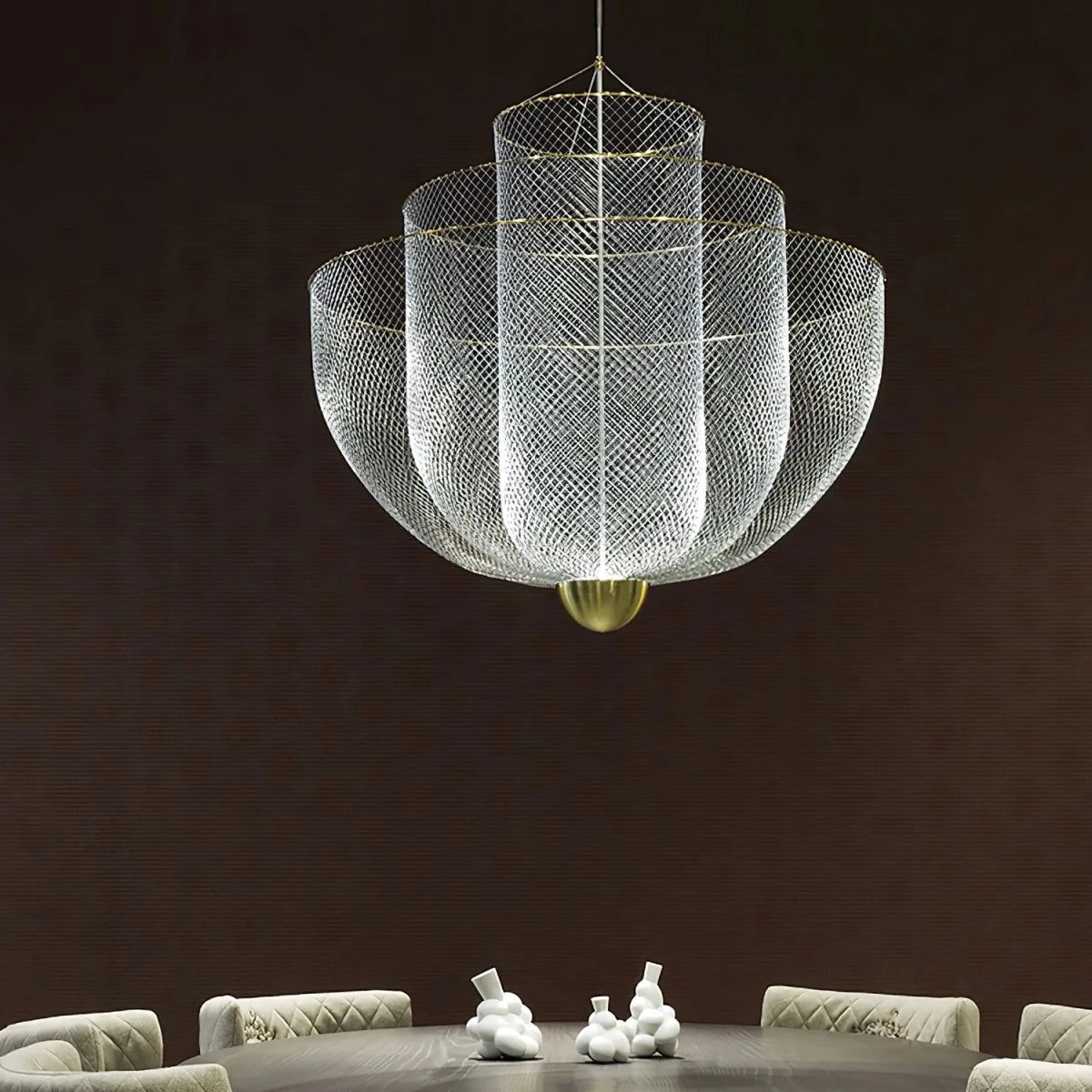 Suspension Sphère Grille Métallique — Lustre Minimaliste Style Néerlandais | MAILLE™ - Lampes Design