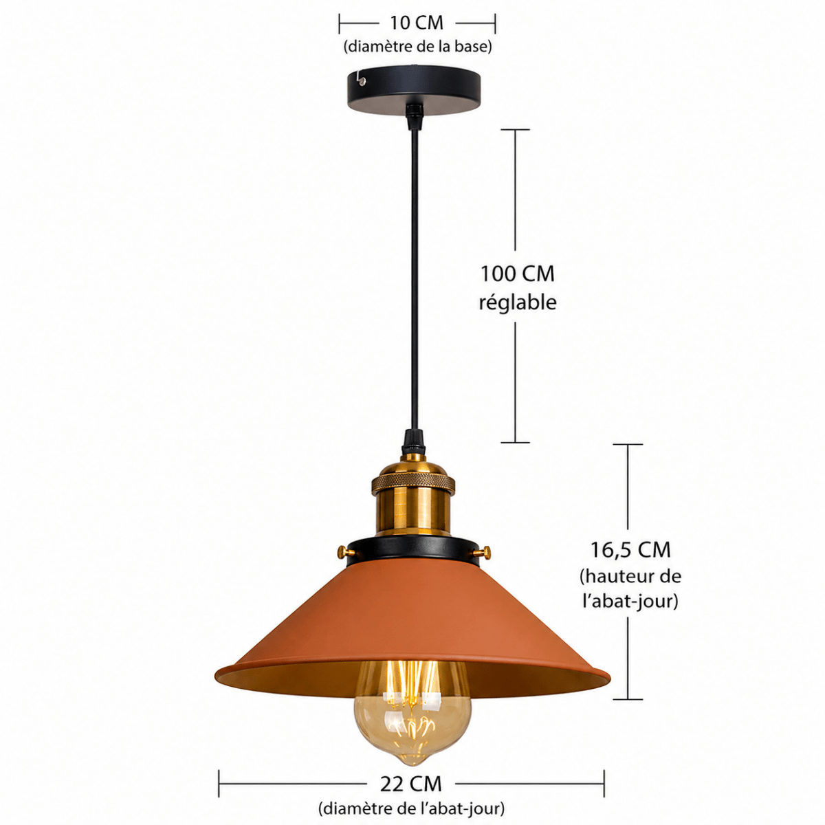 Suspension Vintage Loft Rétro en Métal — E27, Nombreux Coloris | DATCHA™ - Lampes Design