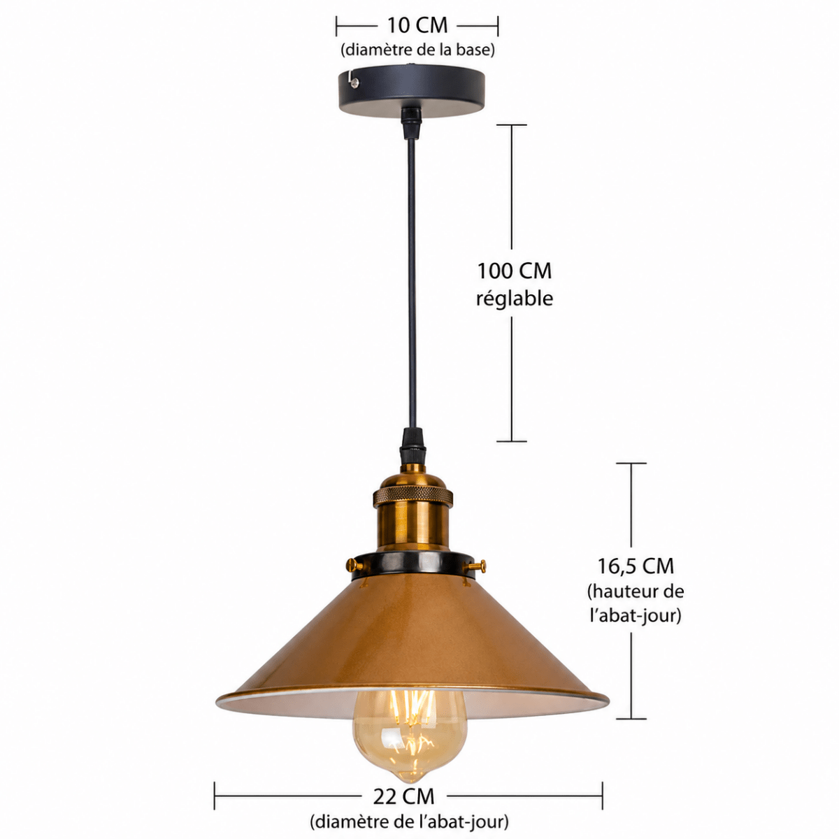 Suspension Vintage Loft Rétro en Métal — E27, Nombreux Coloris | DATCHA™ - Lampes Design