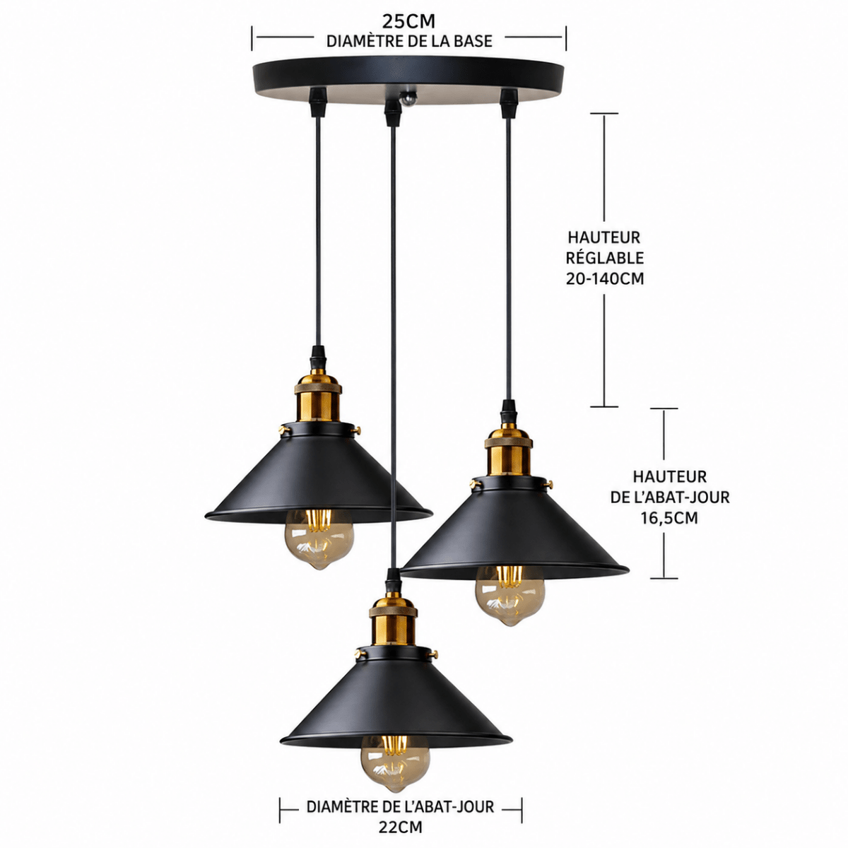 Suspension Vintage Loft Rétro en Métal — E27, Nombreux Coloris | DATCHA™ - Lampes Design