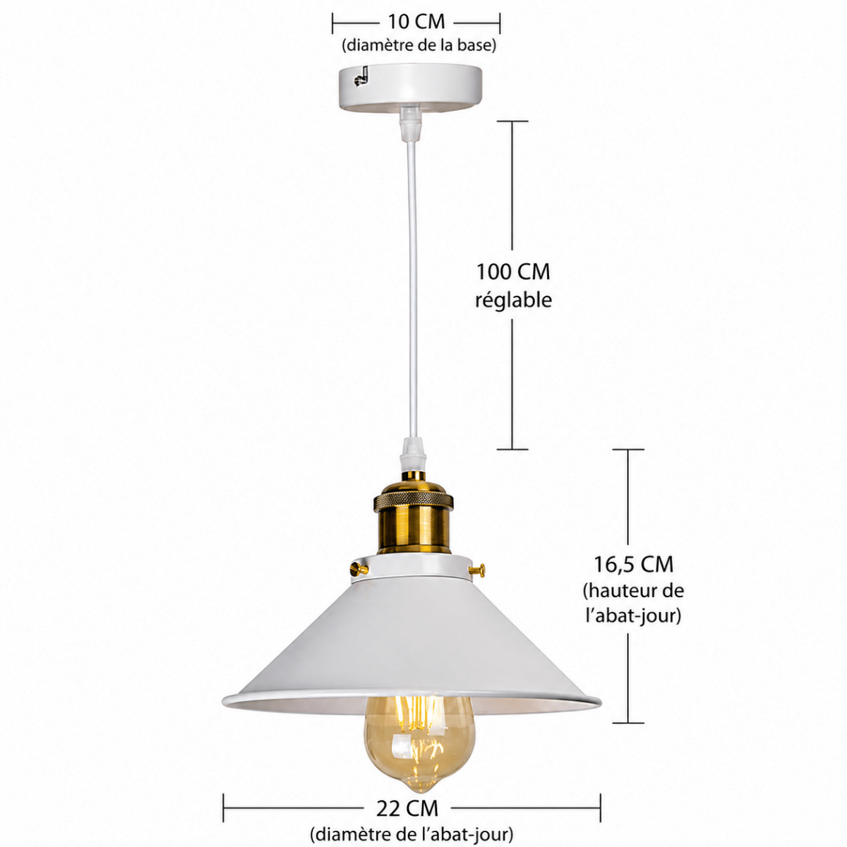 Suspension Vintage Loft Rétro en Métal — E27, Nombreux Coloris | DATCHA™ - Lampes Design
