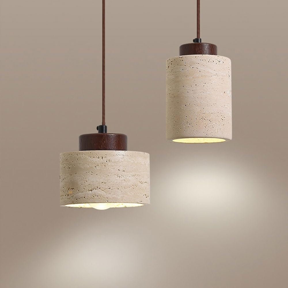 Suspension Wabi - Sabi en Travertin Naturel Créative | Wabi - Lampes Design