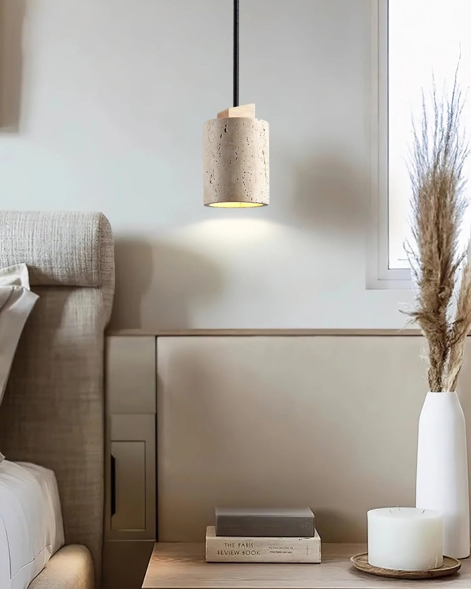 Suspension Wabi - Sabi en Travertin Naturel Créative | Wabi - Lampes Design