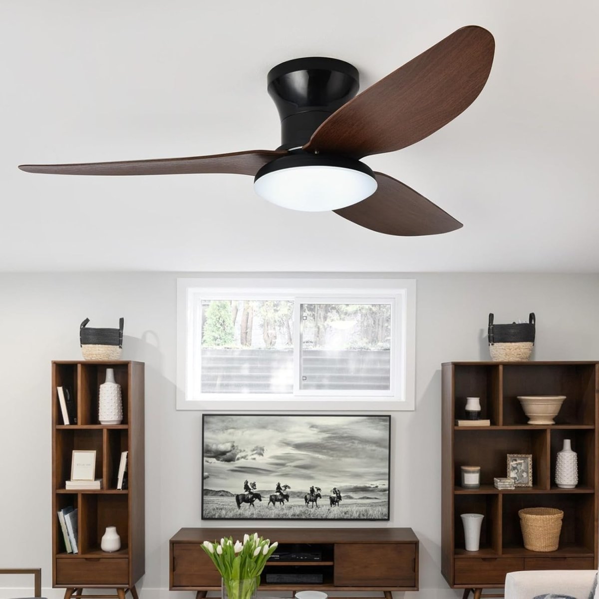 Ventilateur de Plafond Silencieux Moteur DC avec Éclairage LED pour Chambre et Salon | BRISE™ - Lampes Design