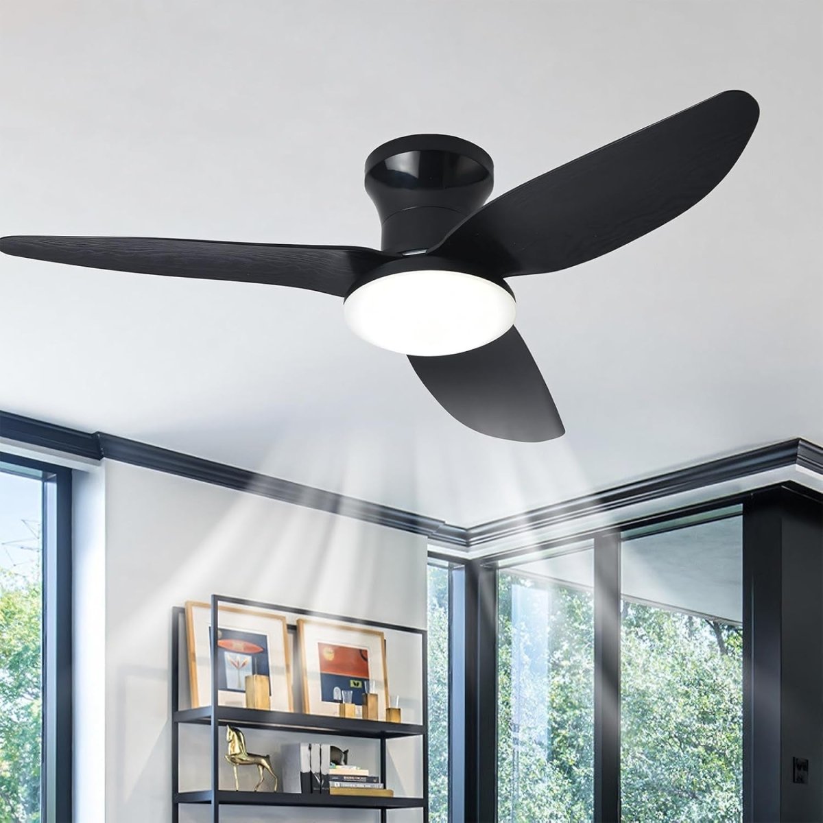 Ventilateur de Plafond Silencieux Moteur DC avec Éclairage LED pour Chambre et Salon | BRISE™ - Lampes Design