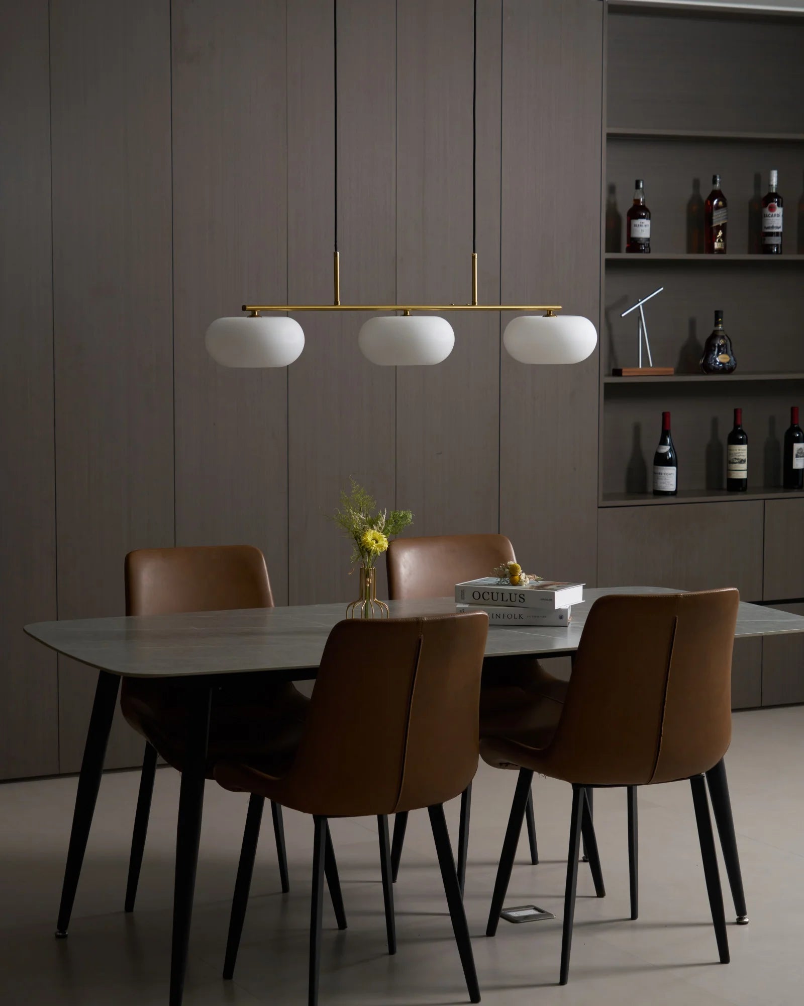 Suspension Globes en Verre Dépoli — Lustre 3 Bras Style Nordique | KAKI™