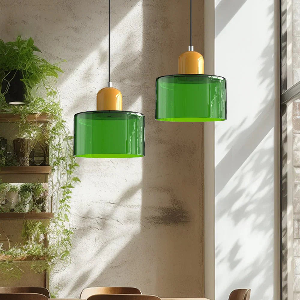 suspension en verre Enise de style Bauhaus avec design créatif et élégant