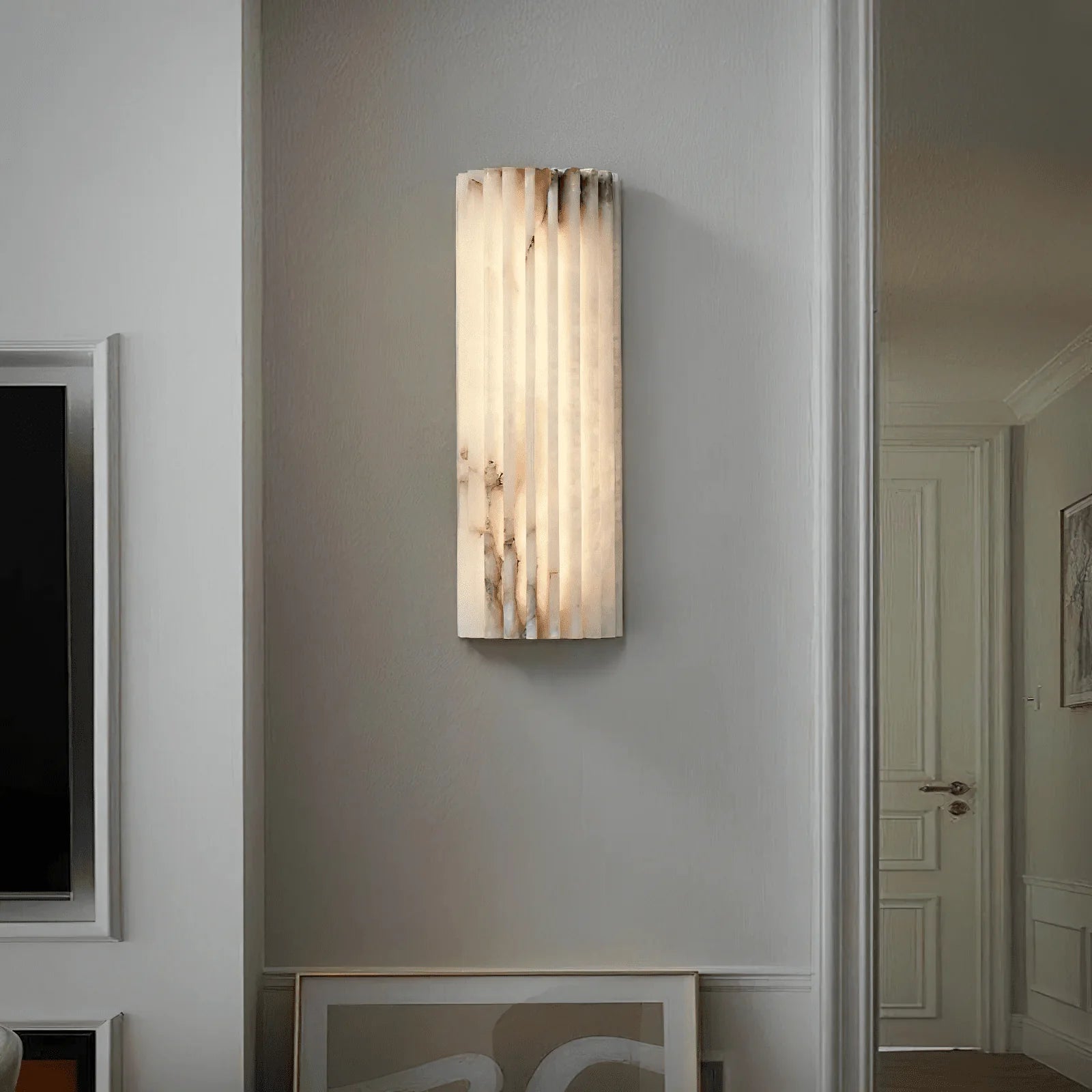 Applique Murale Design Marbre Blanc Cannelé pour Chambre & Salle à Manger | CANNELURE™