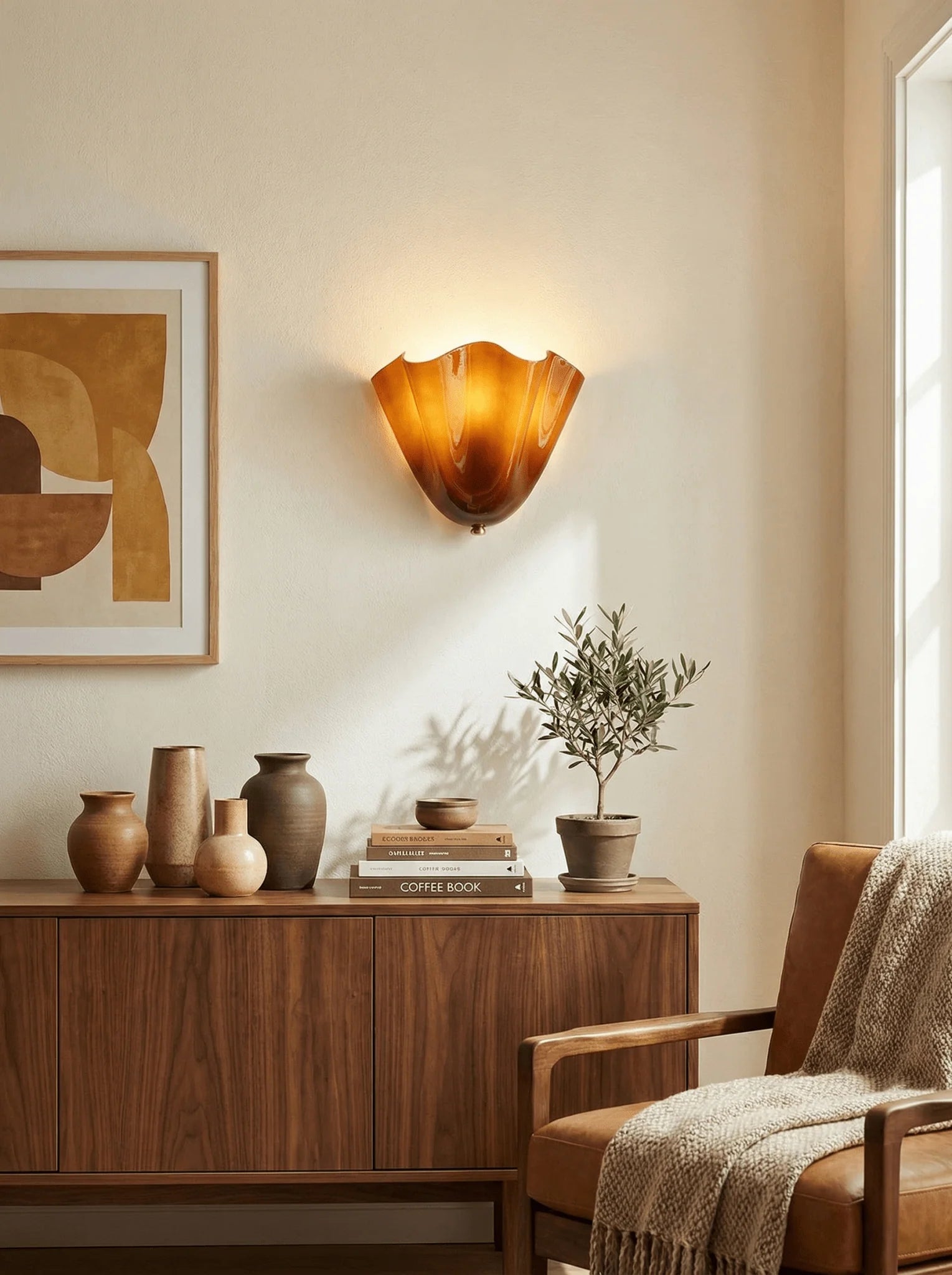 Applique Murale Design Verre Coloré Rétro Française pour Chambre & Salon | PÉTALE™