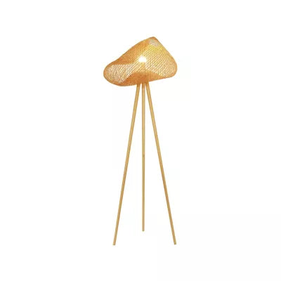 Lampadaire trépied rotin naturel balinais | ROTINA