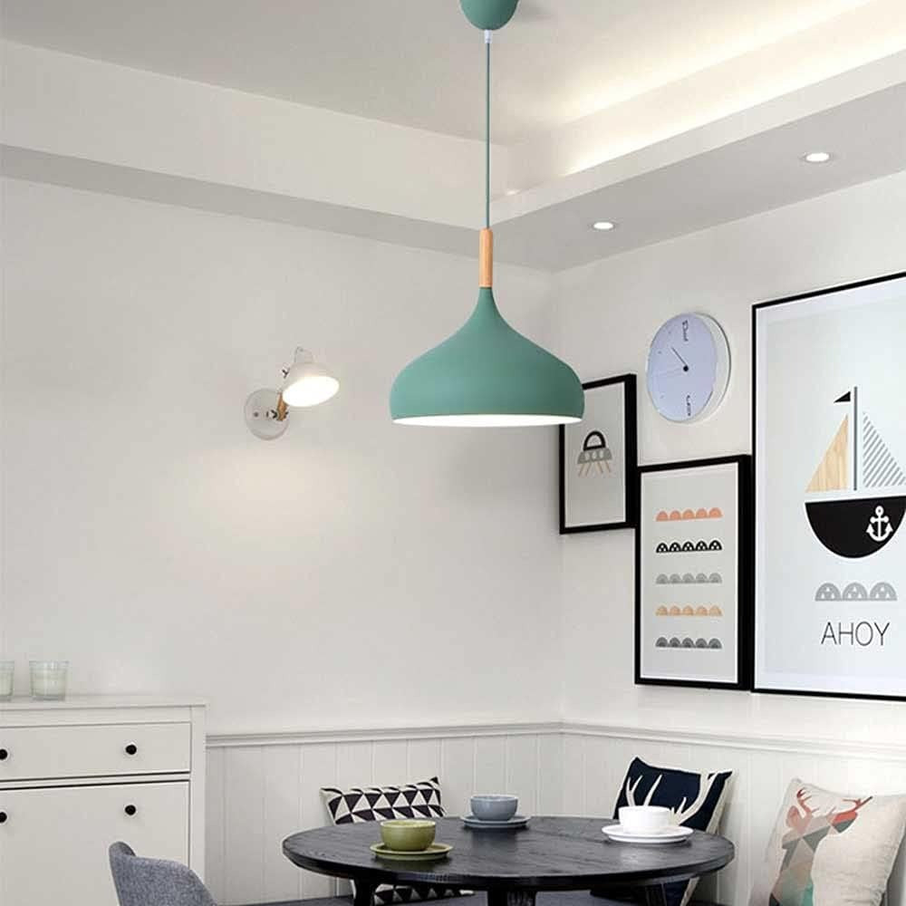Suspension Champignon Style Scandinave en Métal et Bois - Luminaire Design E27