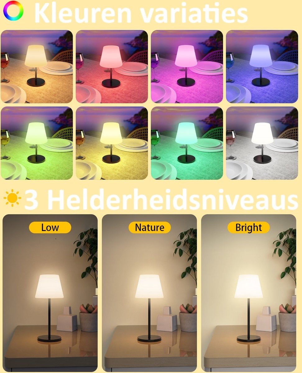 Miranda | Lampe de table solaire tout-en-un pour l'intérieur et l'extérieur, IP65