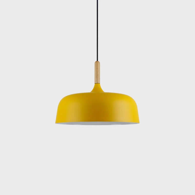 Suspension Disque en Fer & Bois — Lustre Style Nordique Contemporain | PALET™