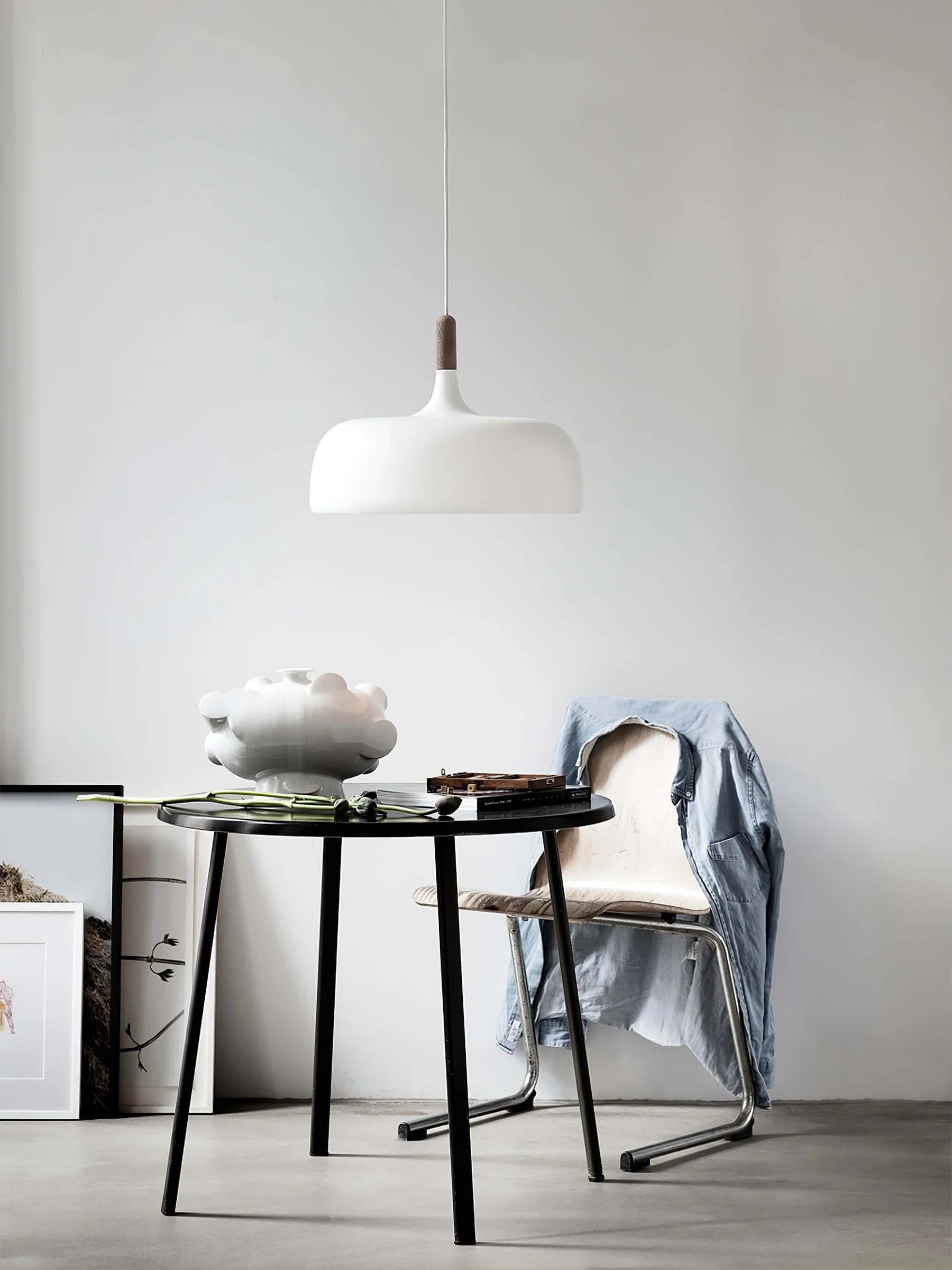 Suspension Disque en Fer & Bois — Lustre Style Nordique Contemporain | PALET™