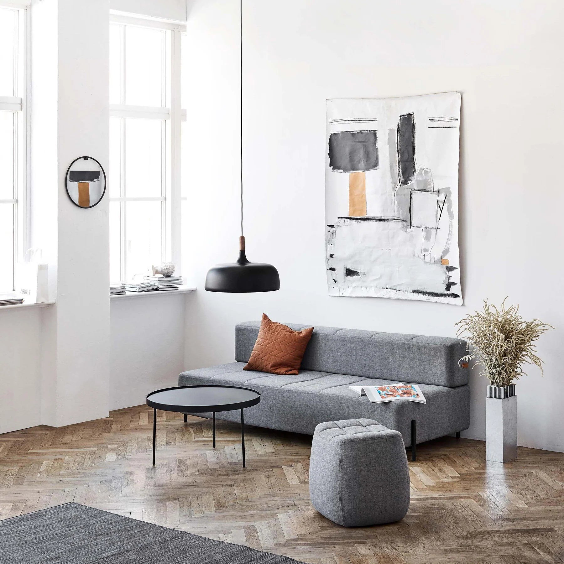 Suspension Disque en Fer & Bois — Lustre Style Nordique Contemporain | PALET™