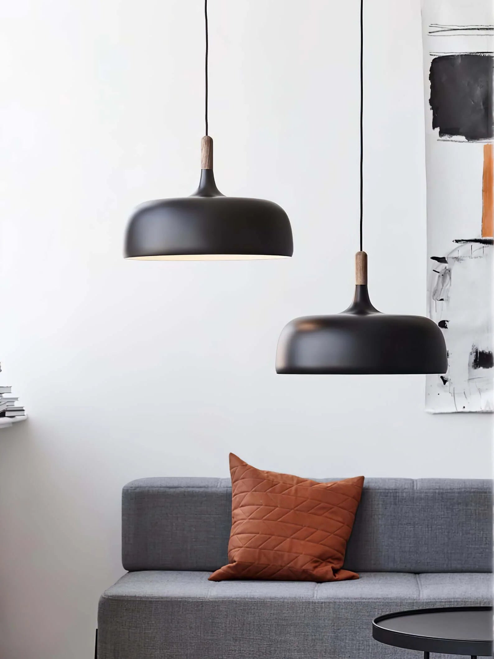 Suspension Disque en Fer & Bois — Lustre Style Nordique Contemporain | PALET™