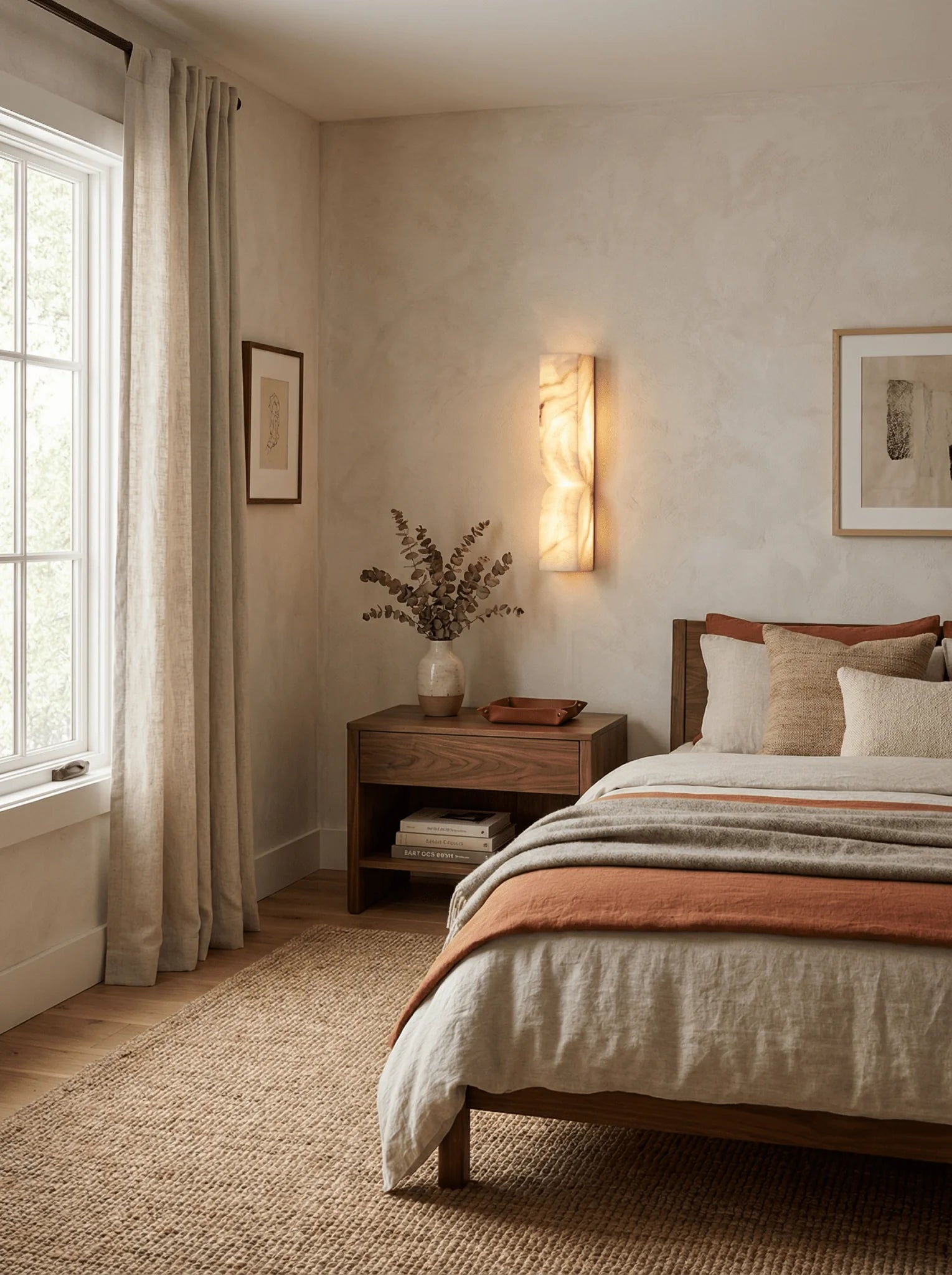 Applique Murale en Marbre Naturel & Cuivre — Lampe Art Déco Style Moderne | OBÉLISQUE™