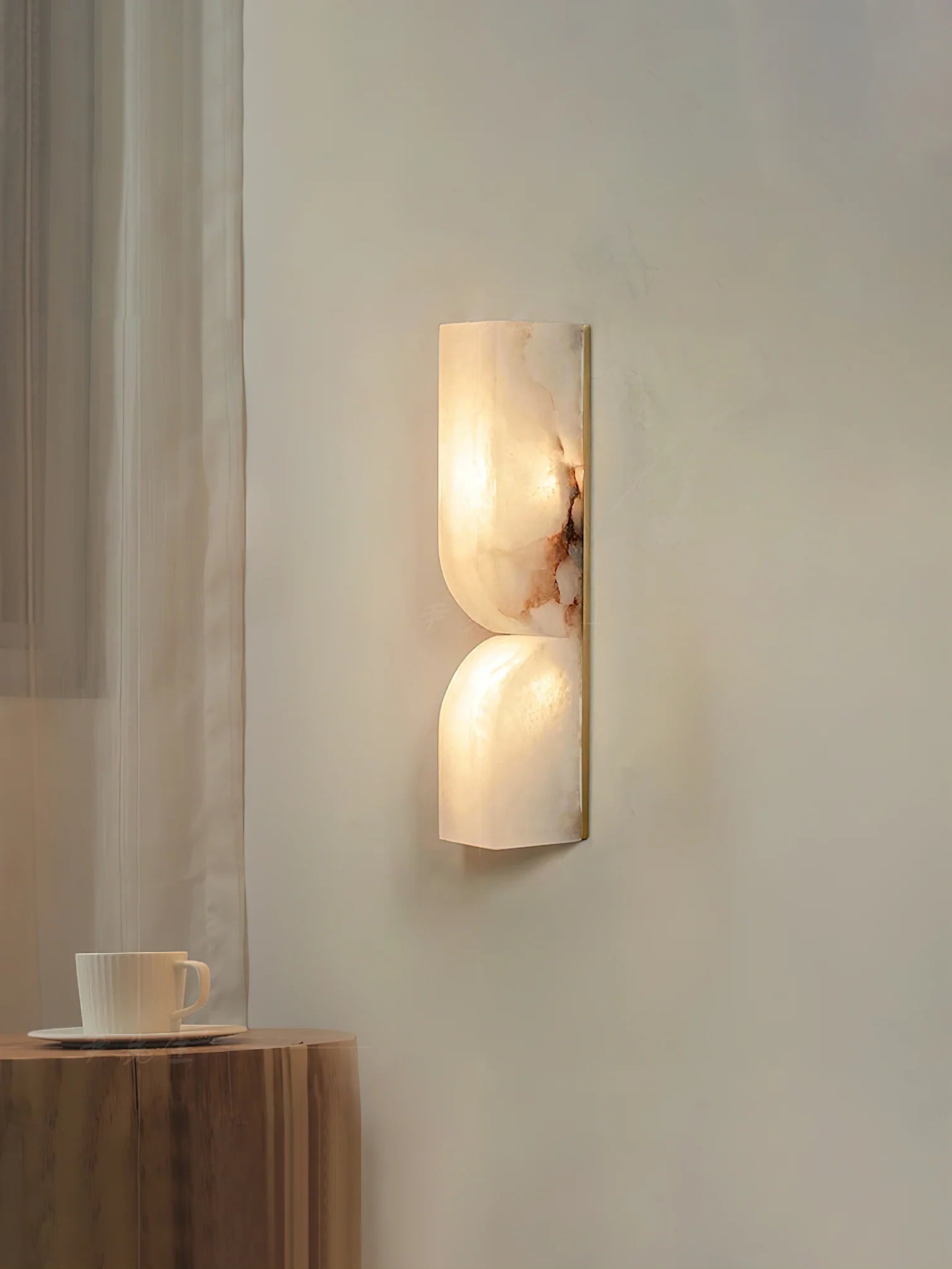 Applique Murale en Marbre Naturel & Cuivre — Lampe Art Déco Style Moderne | OBÉLISQUE™